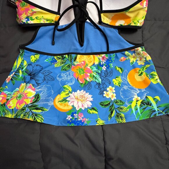 Bar III Women's Printed Plunge-Neck Tropical-Print Tankini - Size: Large - NWT - Picture 8 of 15